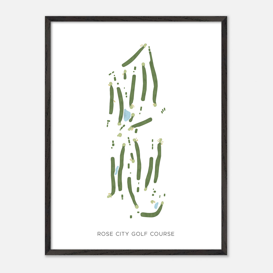 Print of Rose City Golf Course Modern Map