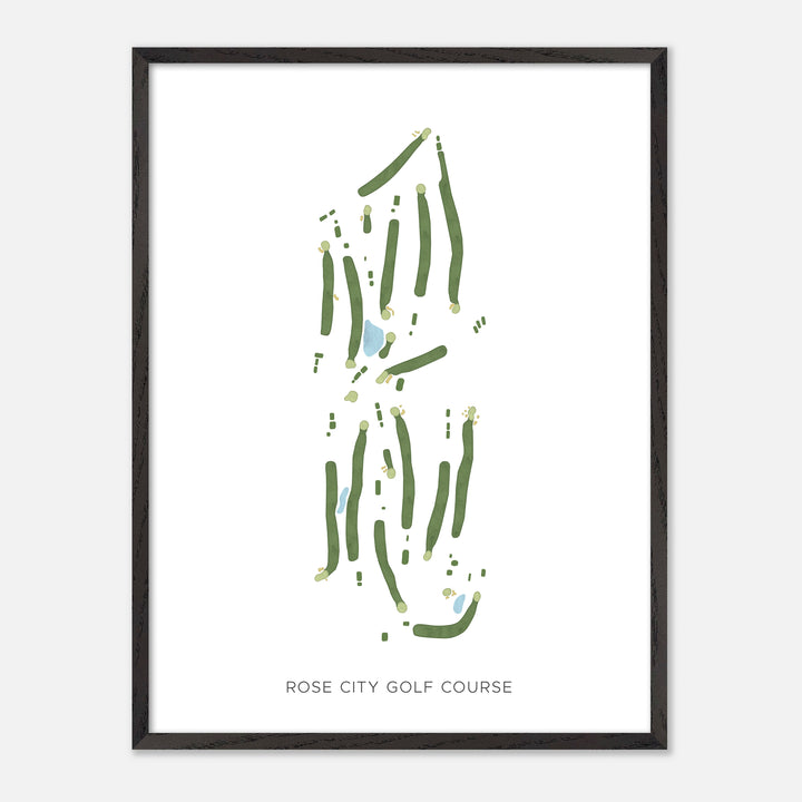 Print of Rose City Golf Course Modern Map