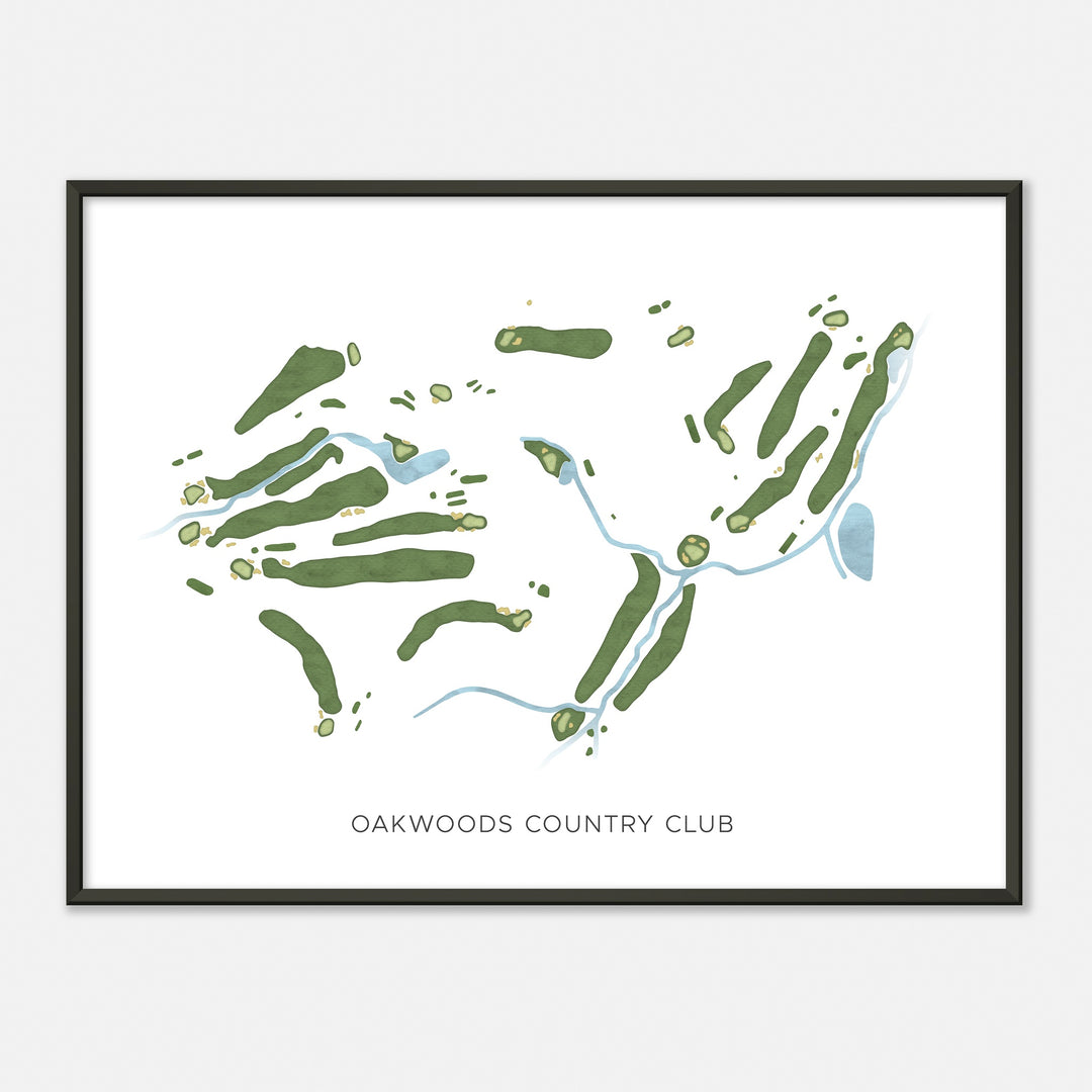 Print of Oakwoods Country Club Modern Map