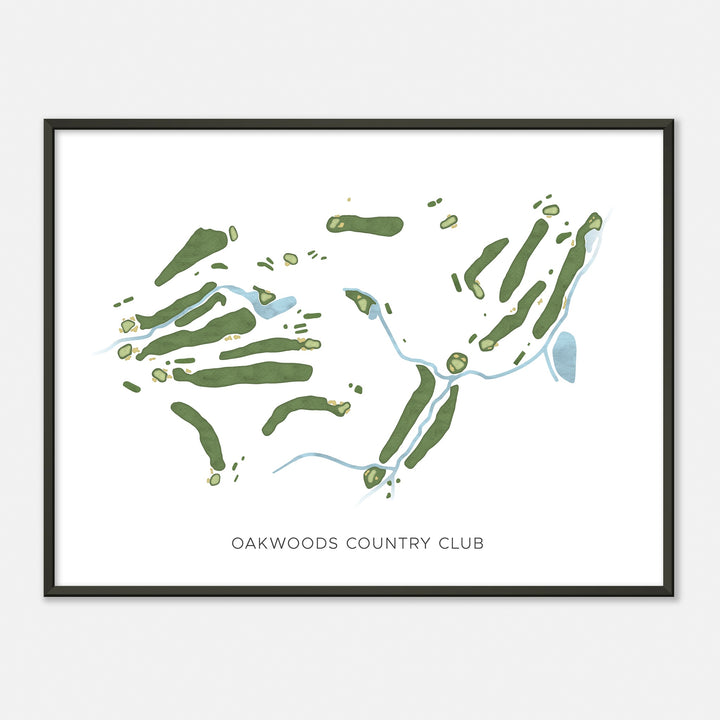 Print of Oakwoods Country Club Modern Map