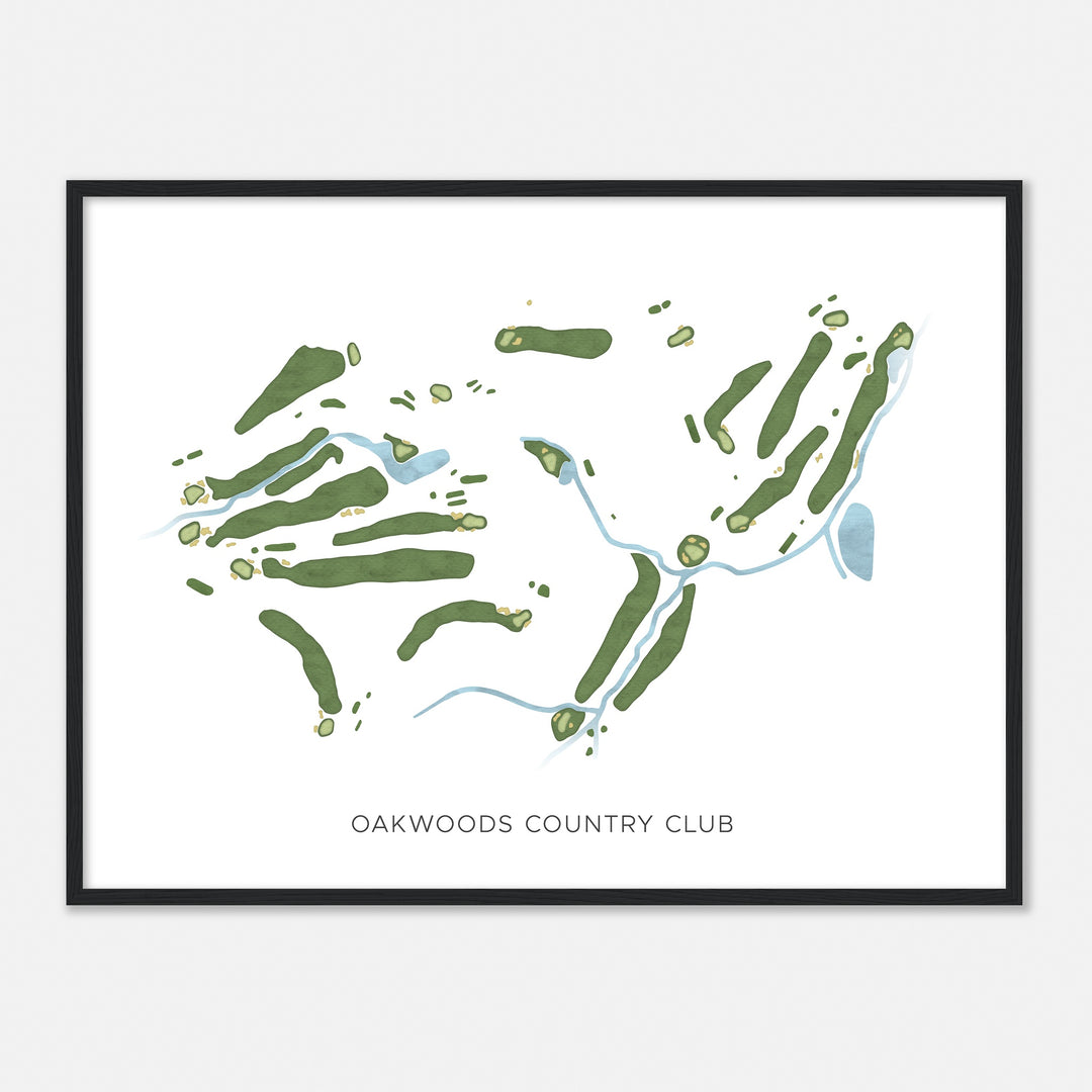 Print of Oakwoods Country Club Modern Map