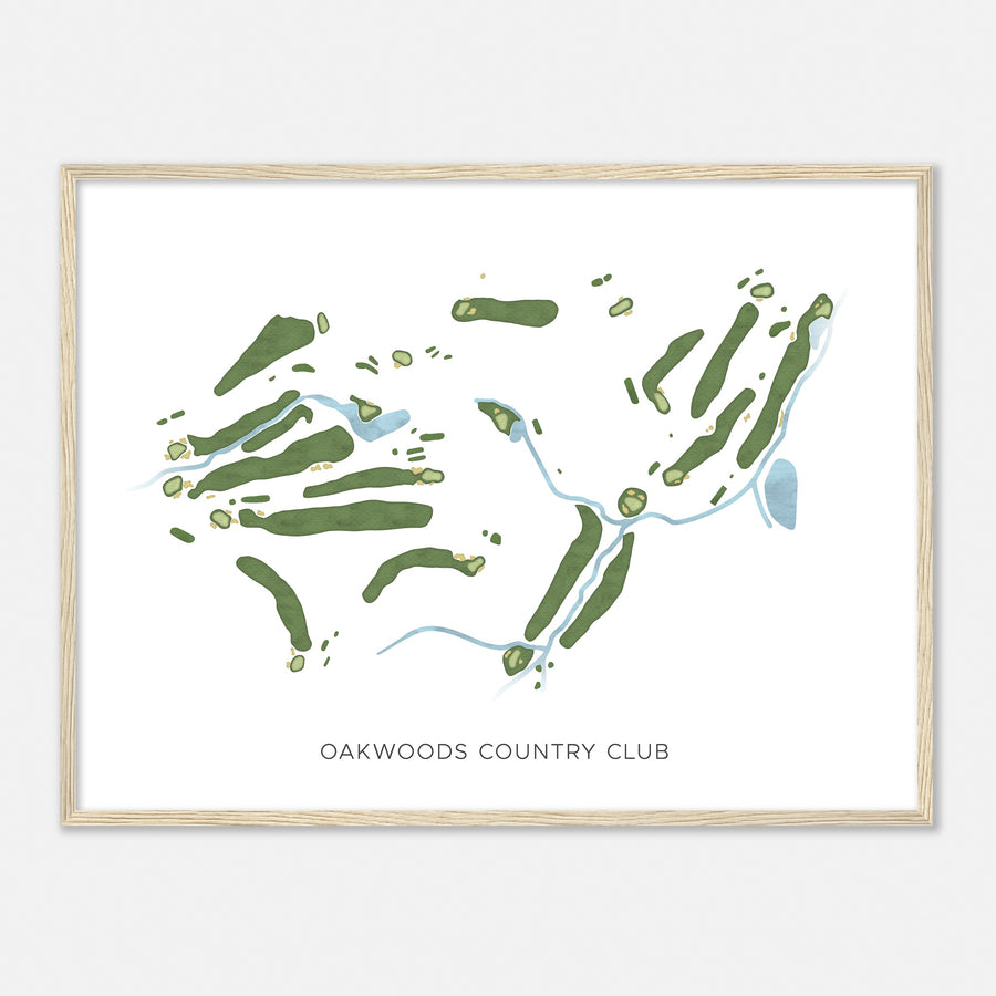 Print of Oakwoods Country Club Modern Map