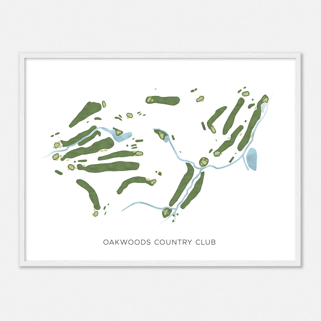 Print of Oakwoods Country Club Modern Map