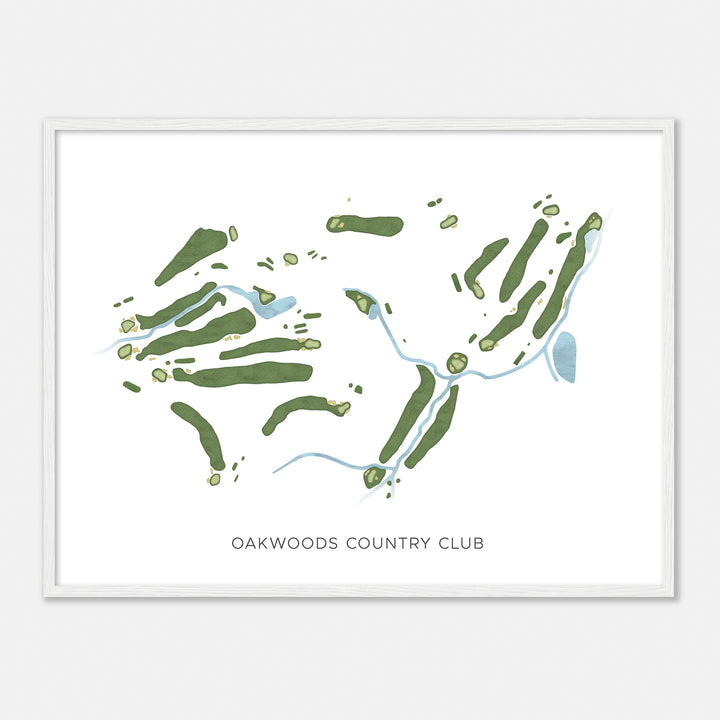 Print of Oakwoods Country Club Modern Map