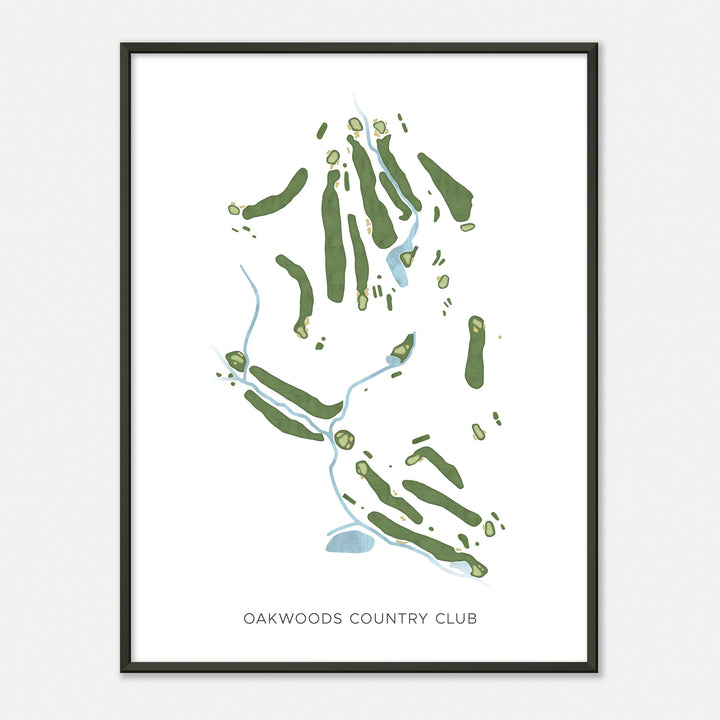 Print of Oakwoods Country Club Modern Map