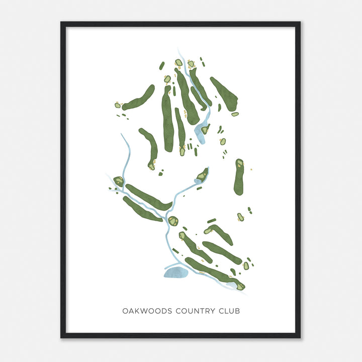 Print of Oakwoods Country Club Modern Map