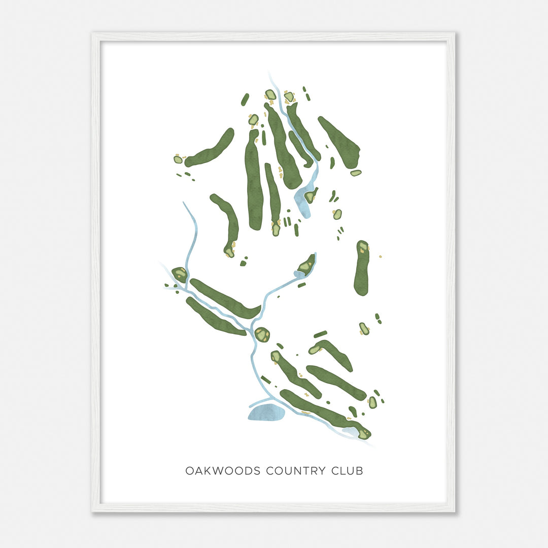 Print of Oakwoods Country Club Modern Map