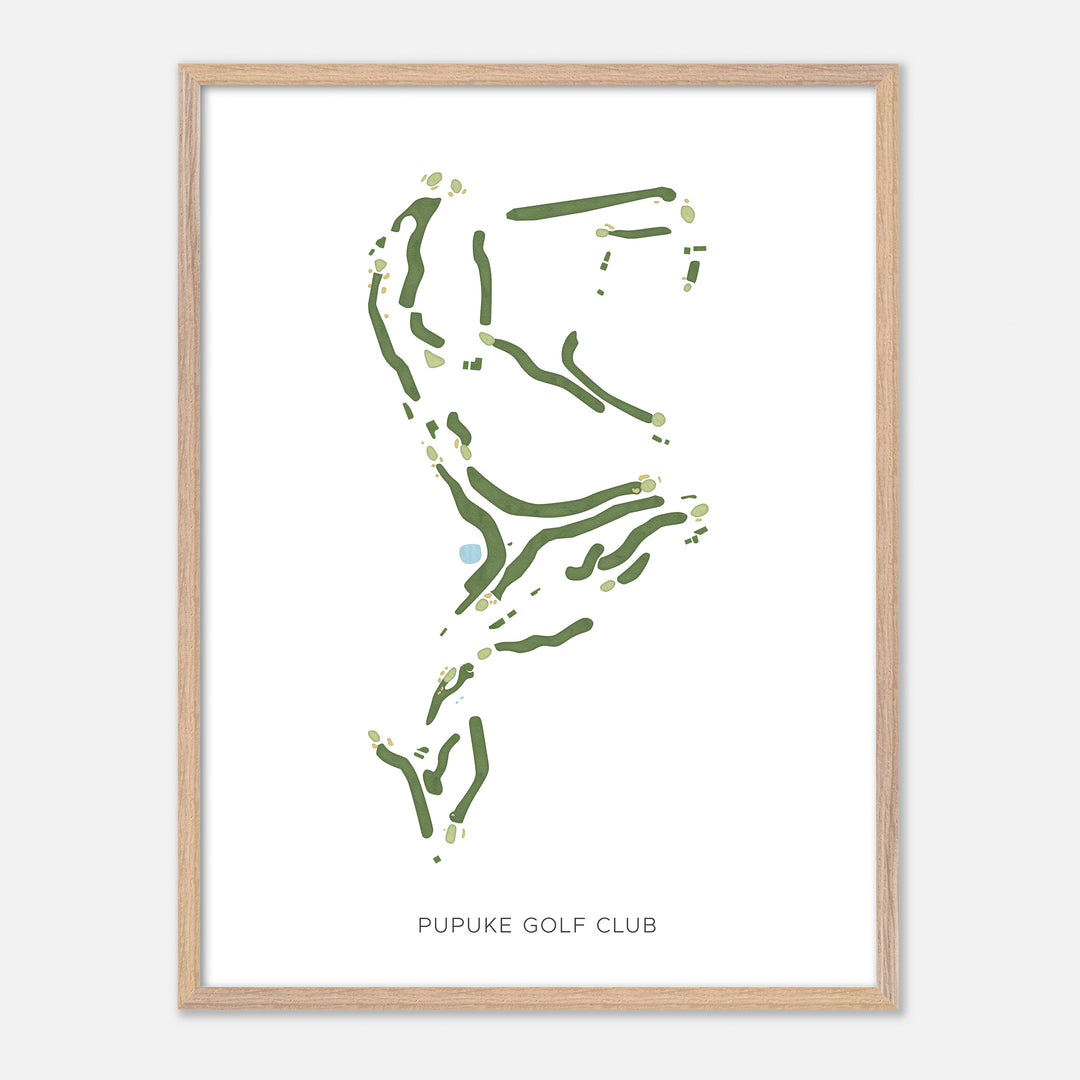 Print of Pupuke Golf Club Modern Map