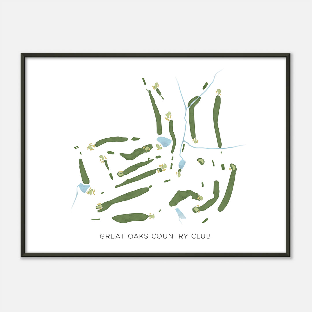 Print of Great Oaks Country Club Modern Map