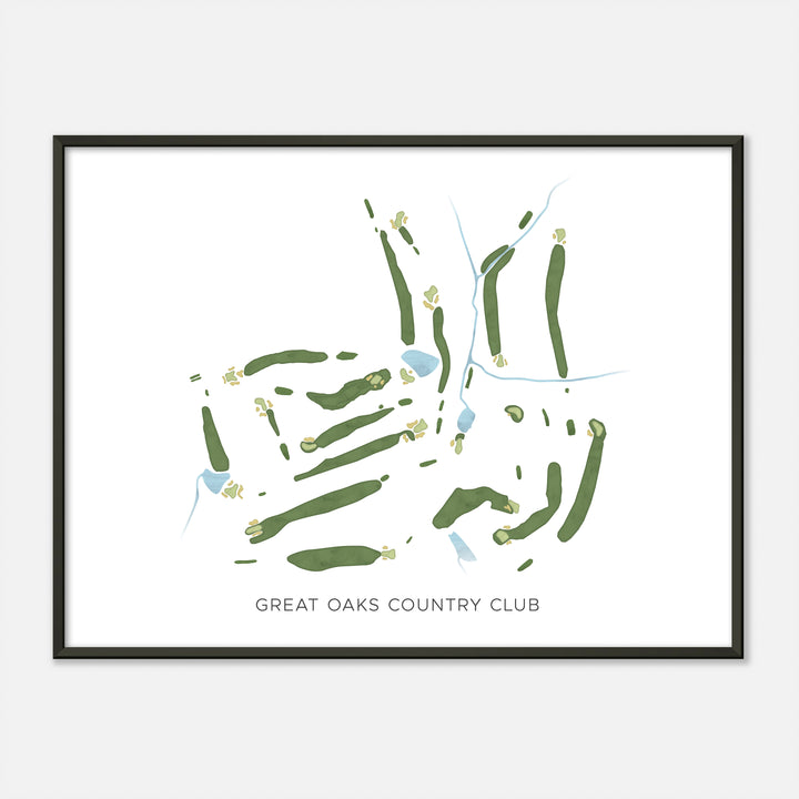 Print of Great Oaks Country Club Modern Map