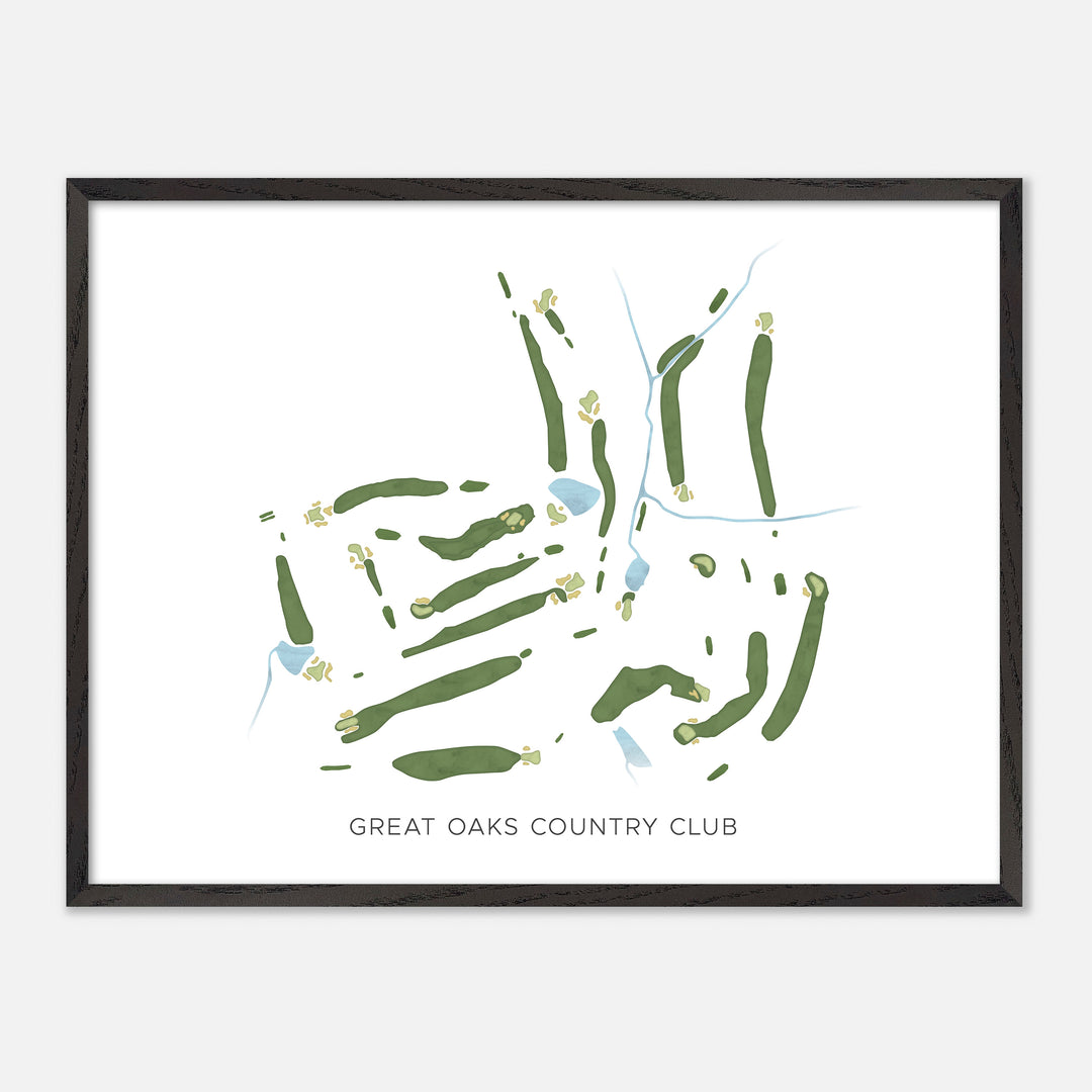 Print of Great Oaks Country Club Modern Map