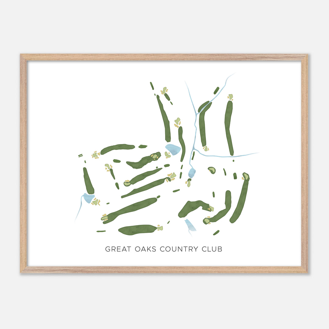 Print of Great Oaks Country Club Modern Map