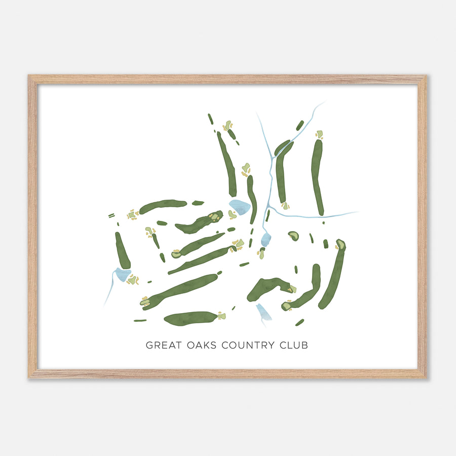 Print of Great Oaks Country Club Modern Map