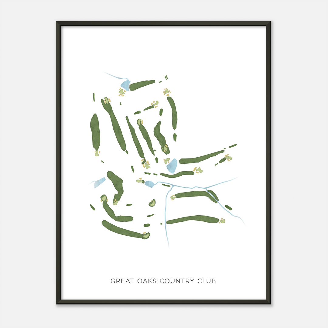Print of Great Oaks Country Club Modern Map