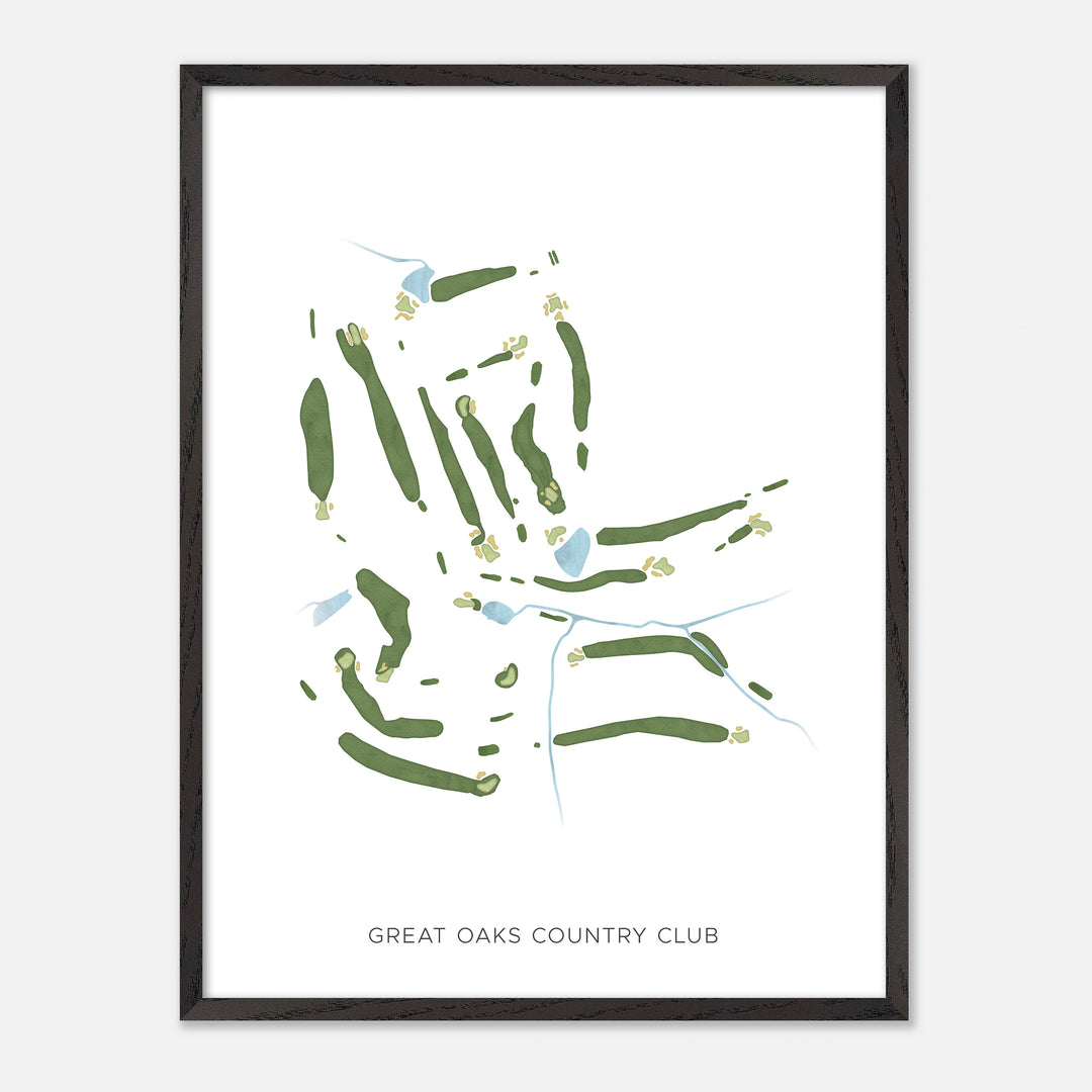 Print of Great Oaks Country Club Modern Map