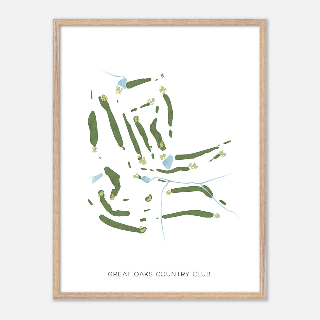 Print of Great Oaks Country Club Modern Map
