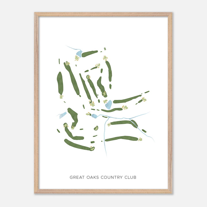 Print of Great Oaks Country Club Modern Map