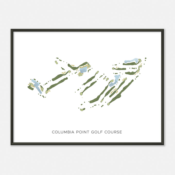 Print of Columbia Point Golf Course Modern Map