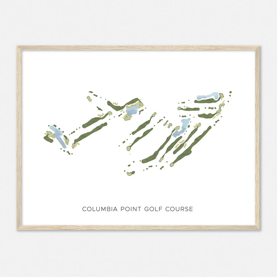 Print of Columbia Point Golf Course Modern Map