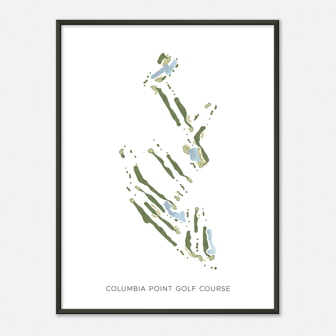 Print of Columbia Point Golf Course Modern Map