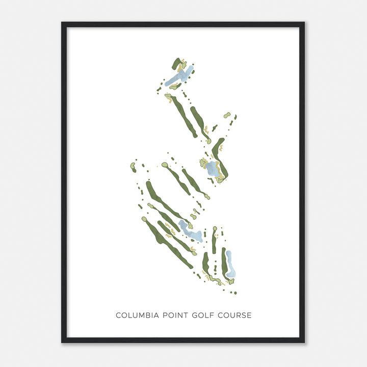 Print of Columbia Point Golf Course Modern Map