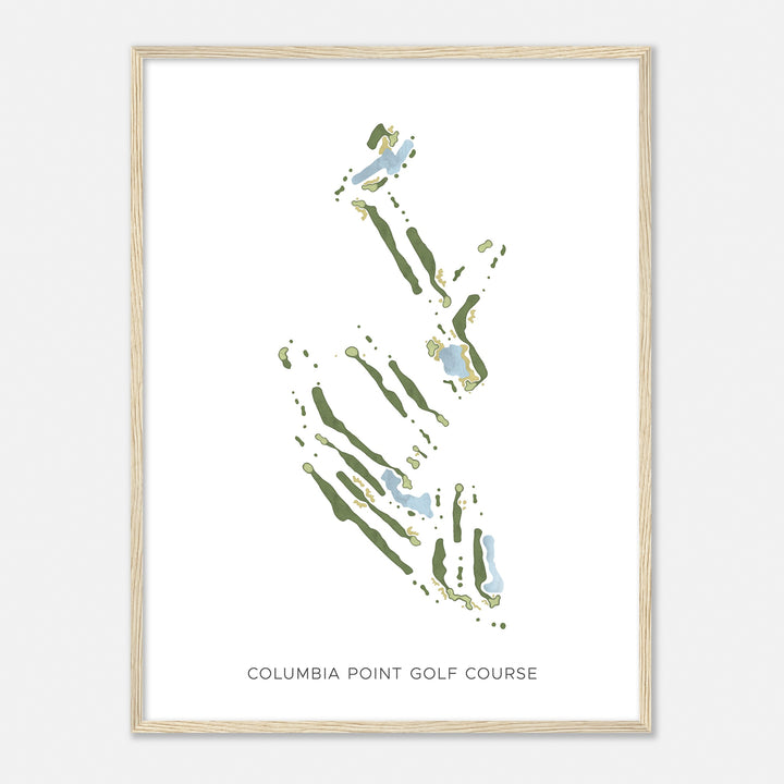 Print of Columbia Point Golf Course Modern Map