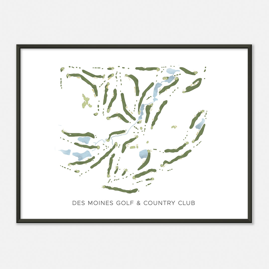 Print of Des Moines Golf & Country Club Modern Map