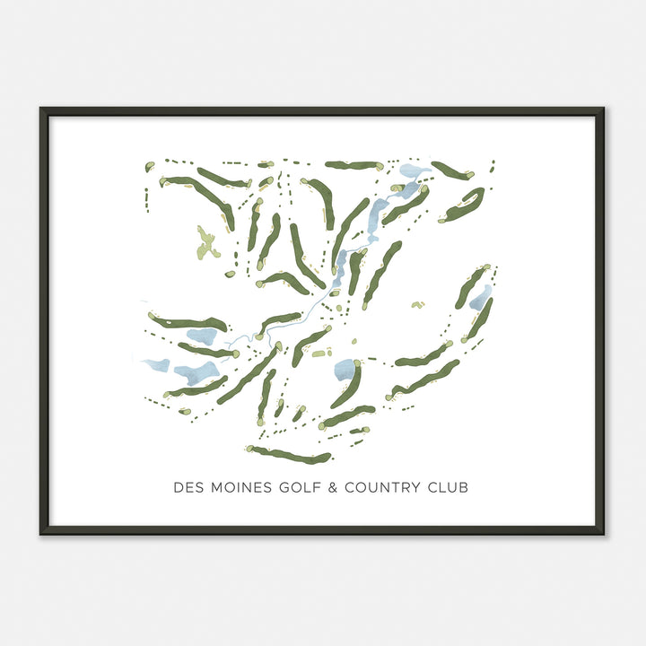 Print of Des Moines Golf & Country Club Modern Map