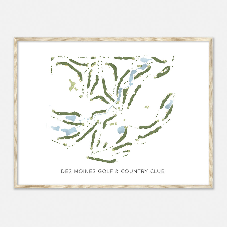 Print of Des Moines Golf & Country Club Modern Map