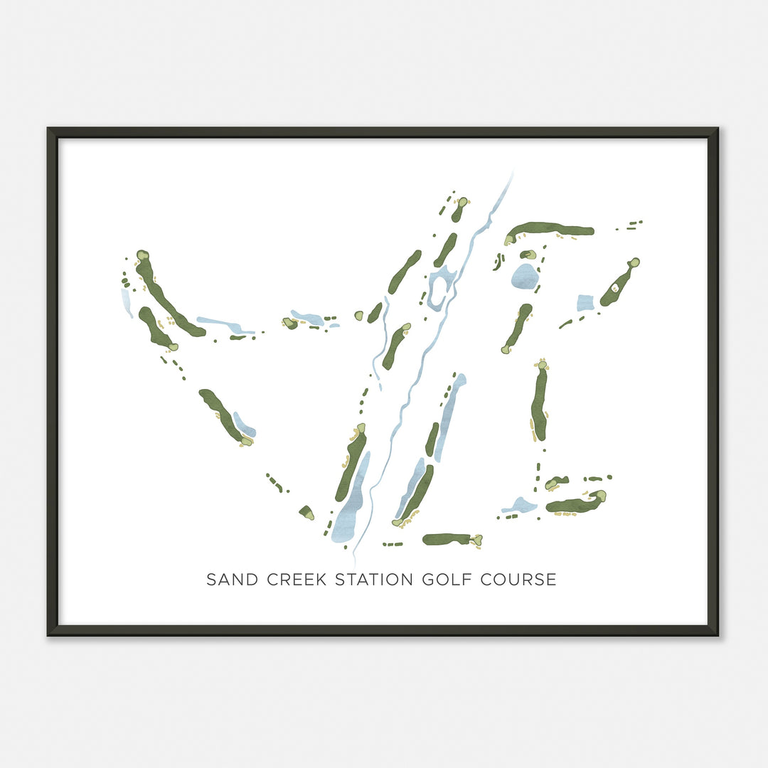 Print of Sand Creek Station Golf Course Modern Map
