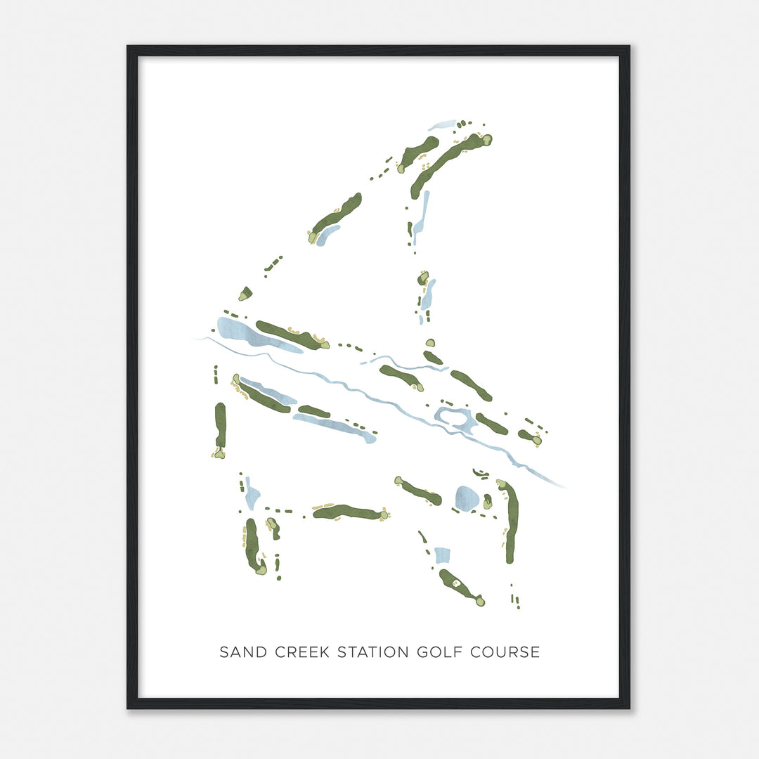 Print of Sand Creek Station Golf Course Modern Map