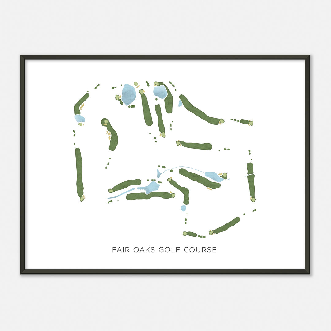 Print of Fair Oaks Golf Course Modern Map