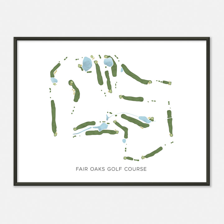 Print of Fair Oaks Golf Course Modern Map
