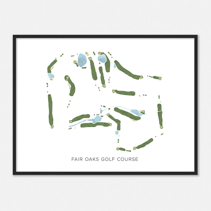 Print of Fair Oaks Golf Course Modern Map
