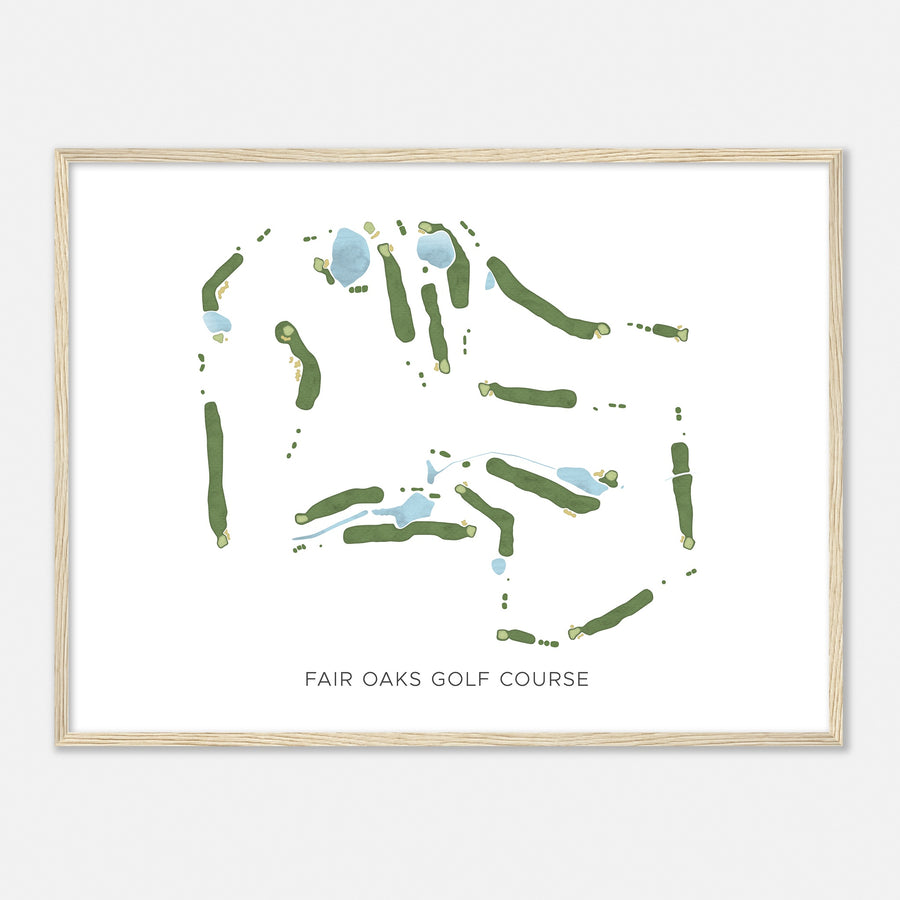 Print of Fair Oaks Golf Course Modern Map