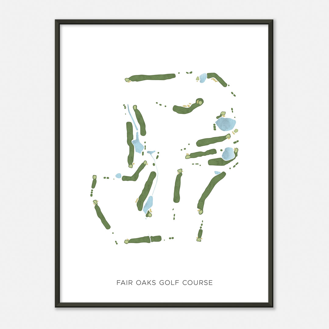 Print of Fair Oaks Golf Course Modern Map