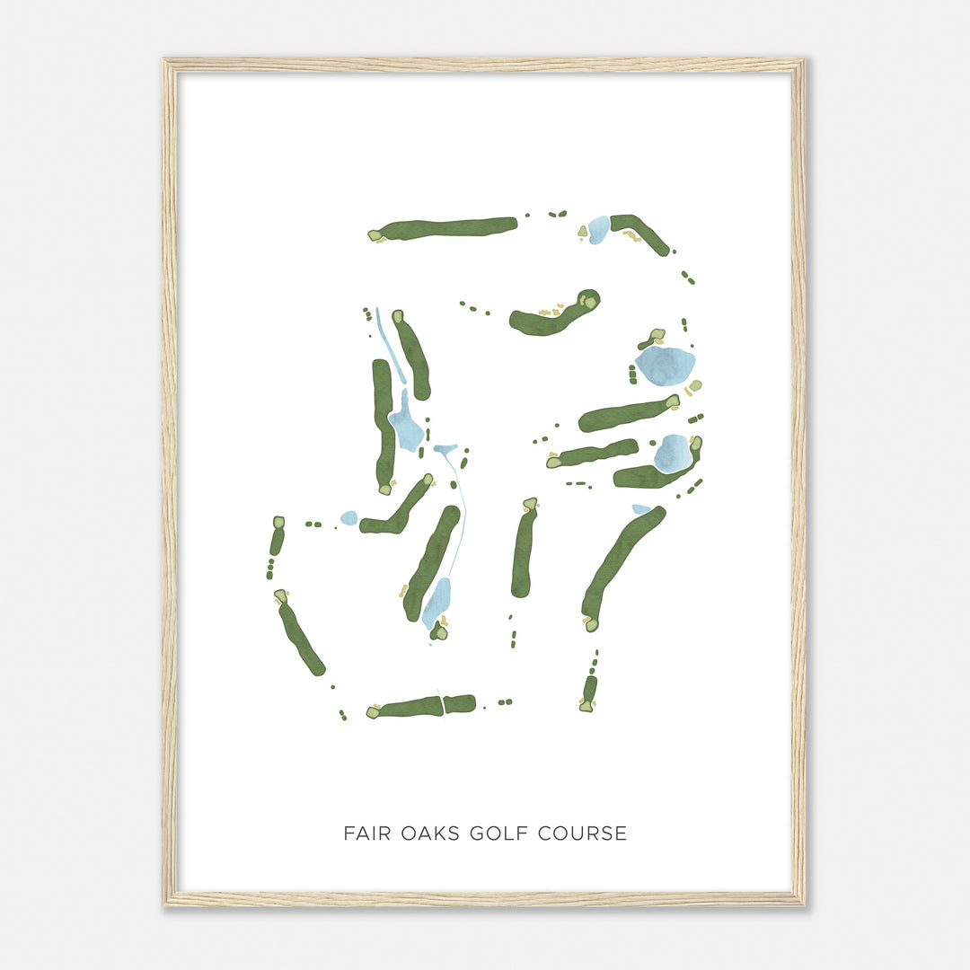 Print of Fair Oaks Golf Course Modern Map