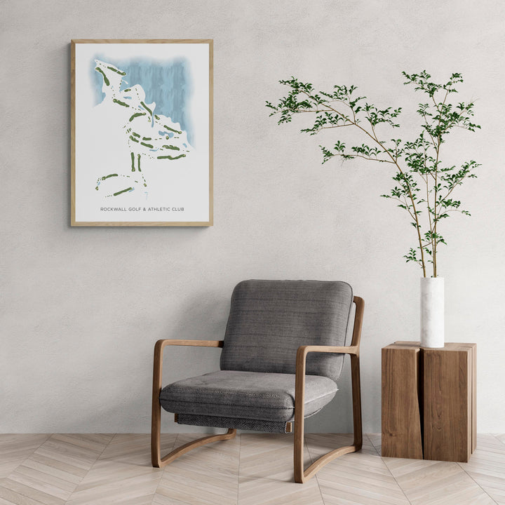 Modern Map of Rockwall Golf & Athletic Club with a comfy armchair and large plant
