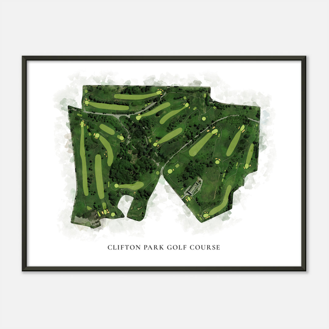 Print of Clifton Park Golf Course Classic Map