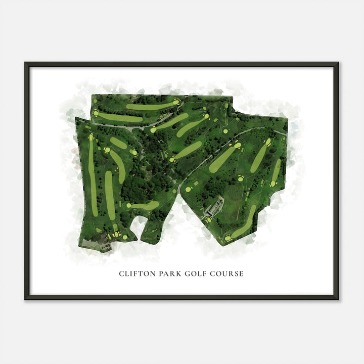 Print of Clifton Park Golf Course Classic Map