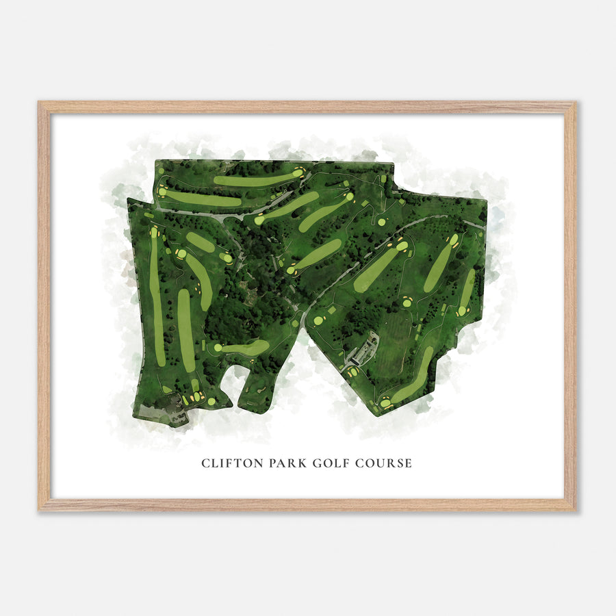 Print of Clifton Park Golf Course Classic Map