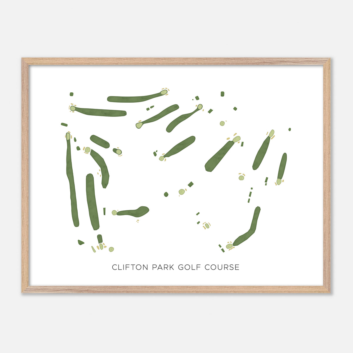 Print of Clifton Park Golf Course Modern Map