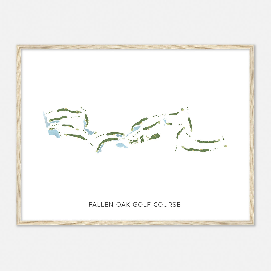 Print of Fallen Oak Golf Course Modern Map