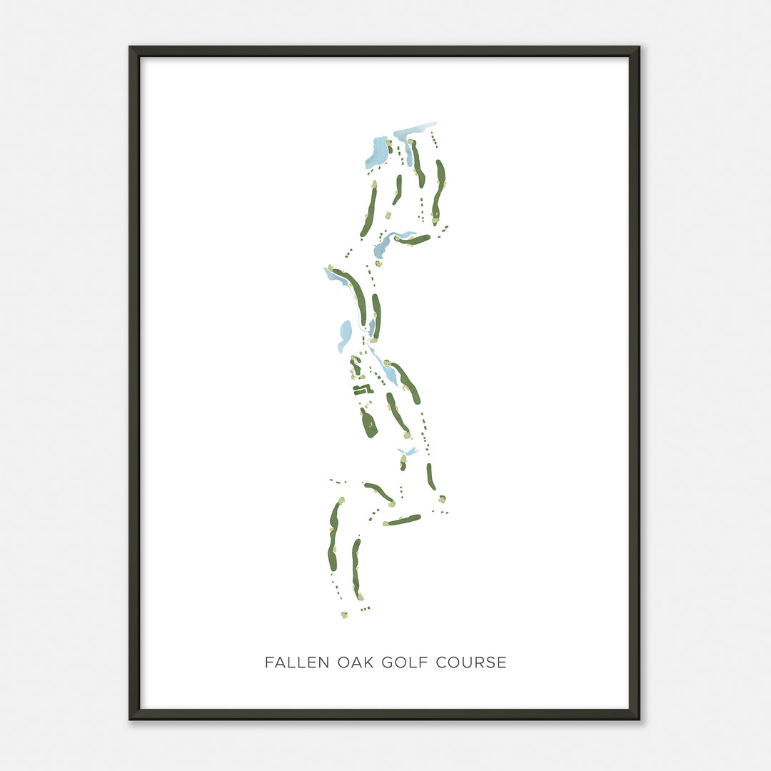 Print of Fallen Oak Golf Course Modern Map