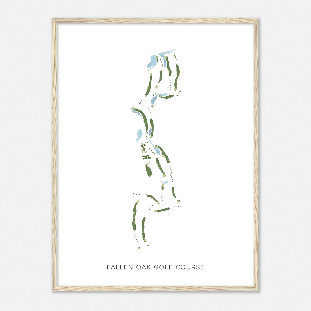 Print of Fallen Oak Golf Course Modern Map