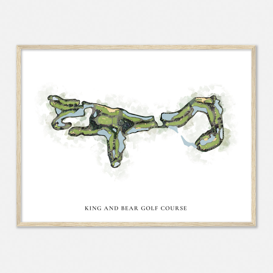 Print of King And Bear Golf Course Classic Map