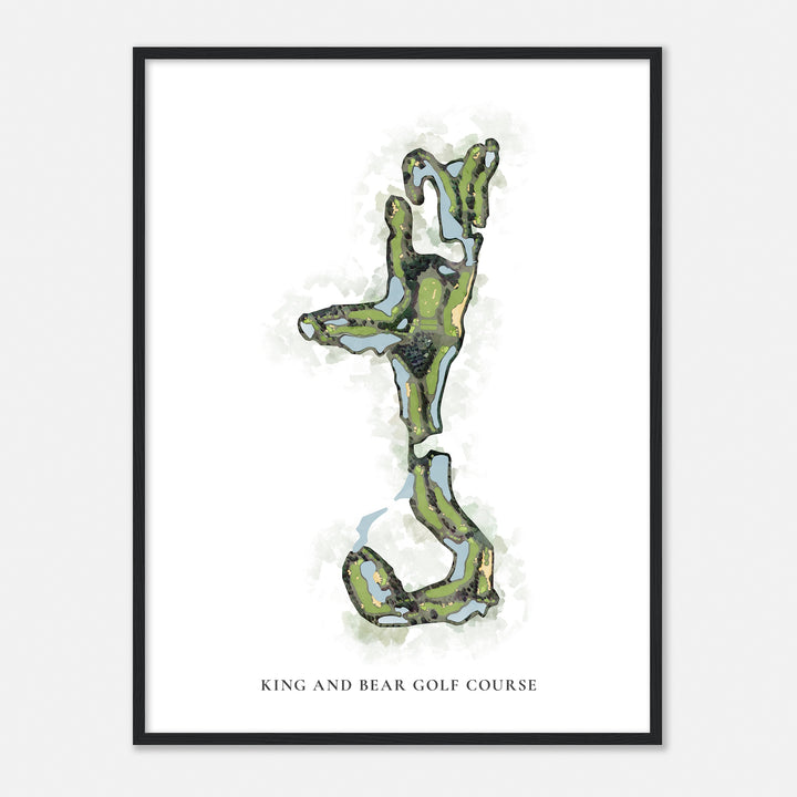 Print of King And Bear Golf Course Classic Map