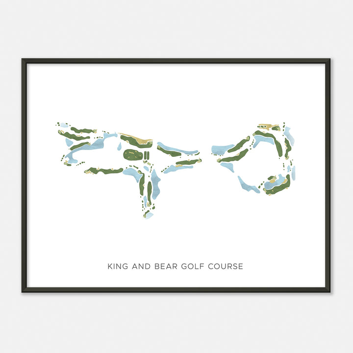 Print of King And Bear Golf Course Modern Map