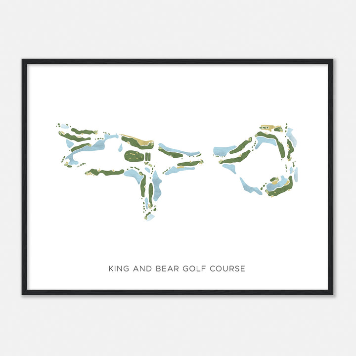 Print of King And Bear Golf Course Modern Map