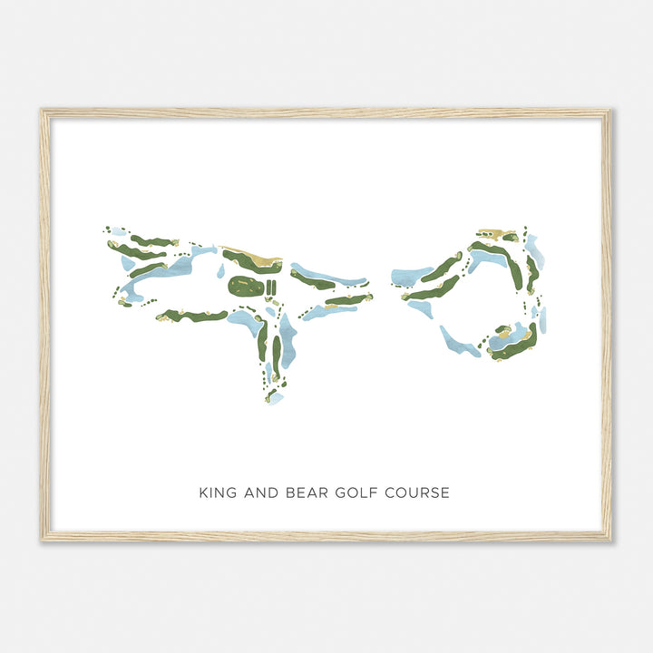 Print of King And Bear Golf Course Modern Map